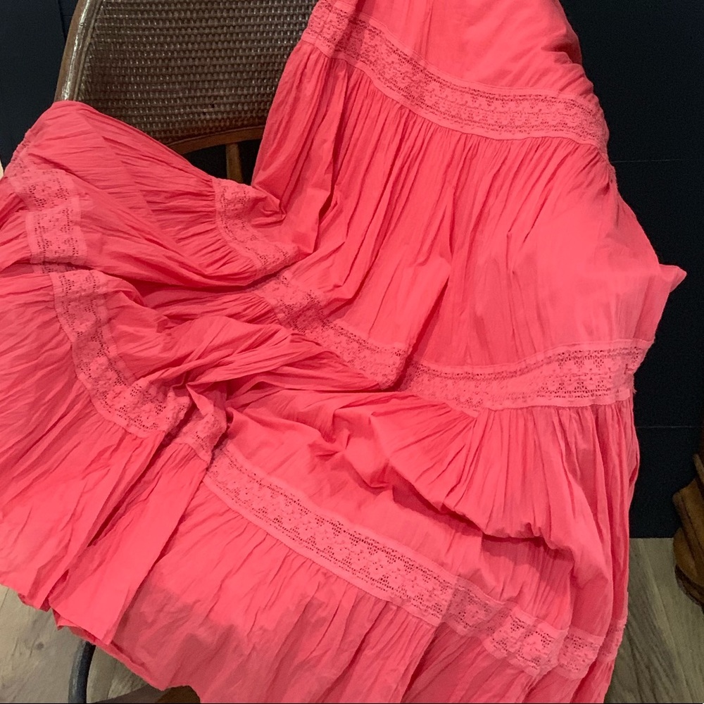 Flowy Coral Maxi With Side Zipper